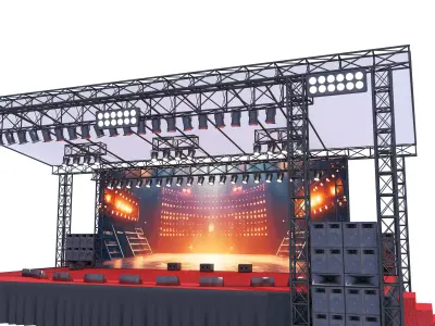 Concert Stage Low-poly 3D model