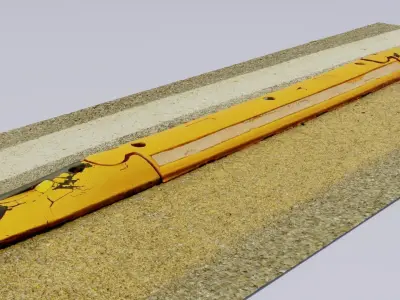 Ultra-realistic street bump 02 high-poly 3D model