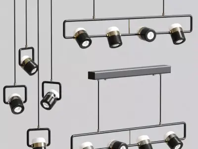 Ling linear pendant Collection 3D model