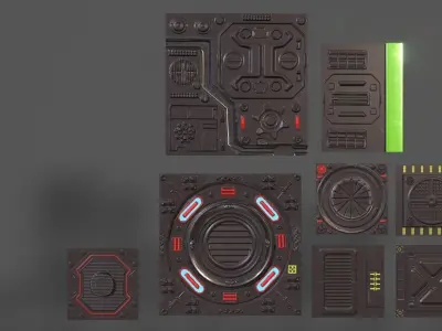 SCI - FI Panel 1 Low-poly 3D model