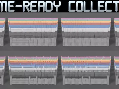PBR Concrete Wall 3D Model Pack
