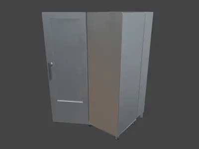 Refrigerator metal cabinet with door Low-poly 3D model