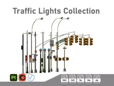 Traffic Lights Collection 3D Model Pack
