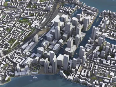 London - Canary Wharf Low-poly 3D model