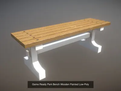 Game Ready Benches wooden bench 3D Model Pack