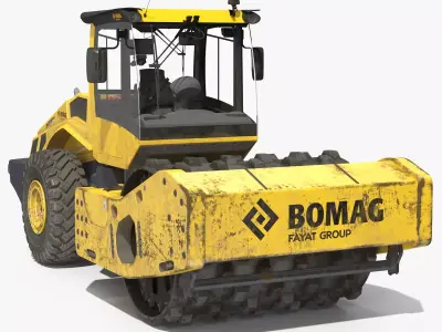BOMAG BW226 PDH5 Single Drum Compactor Dirty 3D model