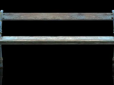 Realistic Old Textured Bench 3D model