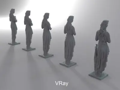Statue woman Low-poly 3D model