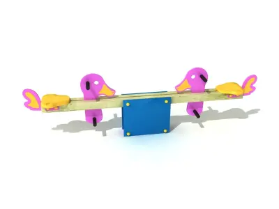 Kids Game Play Equipment 007 Duck Seesaw 3D model