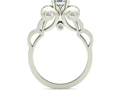 Solitaire Engagement Women Wedding Engagement RingWomen Ring 3D print model