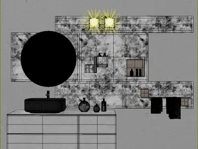 Bathroom furniture set Arcom Magnetica 3D model
