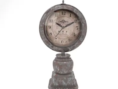 Clock Old on Column 3D model
