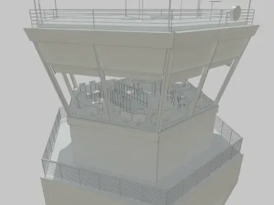  Airport ATC buildings Set 2 Low Poly PBR 