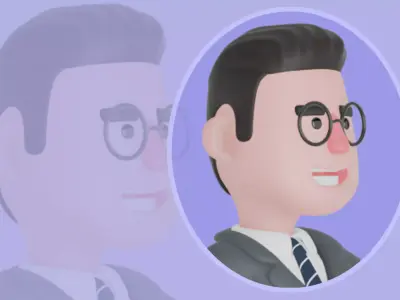 3D Cartoon Male Teacher Character-Sitting on Floor Relaxed Pose 3D model