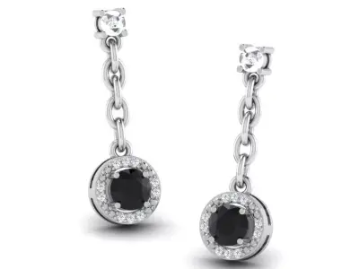 Gold Diamond Women Earring 3D print Model 3D print model 128
