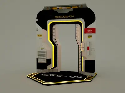 sci-fi door   Low-poly 3D model