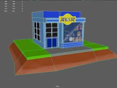 Music Shop Low-poly 3D model purchase