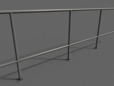 PBR Pedestrian Guard Rail Grey V5 Low-poly 3D model