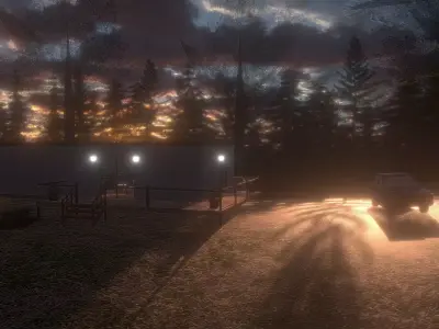 Abadoned Farm PS1 Environment Free low-poly 3D model