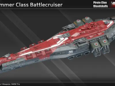 Pirate Clan Bloodskulls Spaceship Collection 3D Model Pack