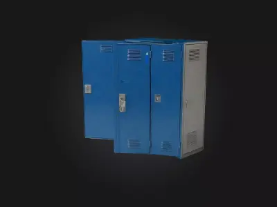 Realistic School Locker Model Low-poly 3D model