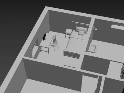 house model floor plan of Free low-poly 3D model