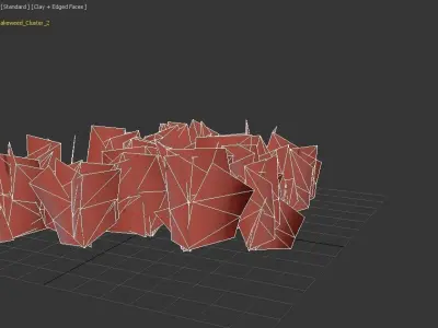 Broom Snakeweed Cluster grass Low-poly 3D model