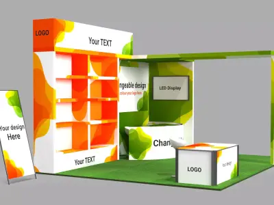 Expo Stand Low-poly 3D model