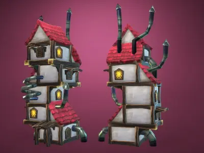 Vampire RTS Fantasy Buildings Low-poly 3D model