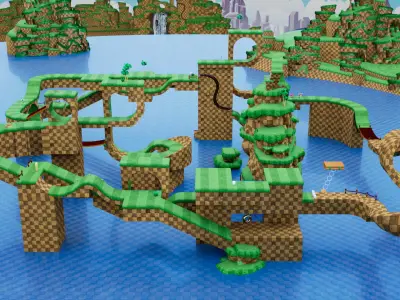 Sonic BUILDER Low-poly 3D model