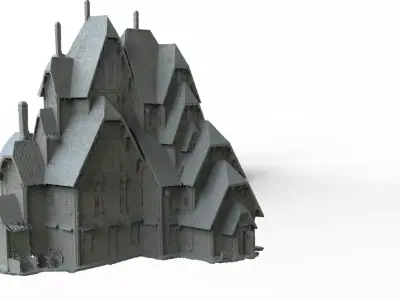 Tudor house different larger 3D 3D model
