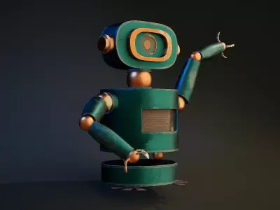 Magnetic Robot-Cleaner - Game-Ready 3D Model Low-poly 3D model