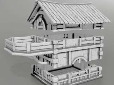 medieval house 3D print model