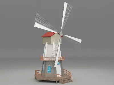 Windmill Low-poly 3D model