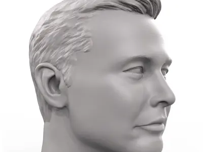 Elon Musk 3D printable portrait sculpture  3D print model