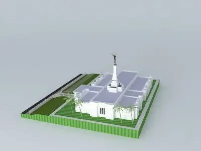 LDS., Temple Suva Fiji. Templo Mormon, 91st.Operating Temple. Free 3D model