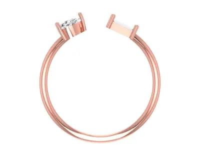 Women Open End Light Weight Band Ring 3D print model 4