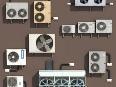 Air conditioning PACK Low Poly Low-poly 3D model