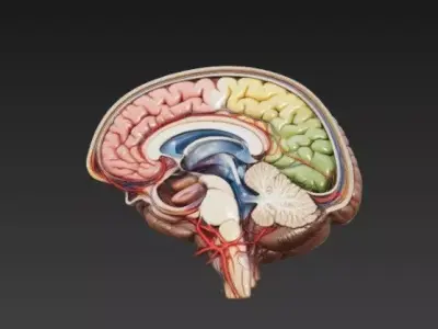 Human Brain Anatomy - Highly Detailed 3D Model 3D model