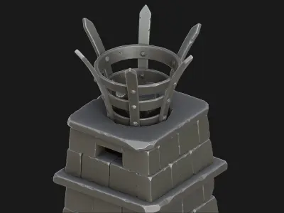 Stylized torch column  3D model