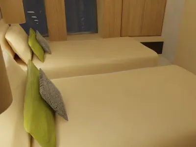 Hotel Room - Bedroom Low-poly 3D model