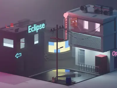 Cyber Styled City Corner 3D model