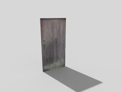 low poly door wooden Low-poly 3D model