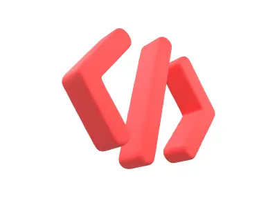 Coding Symbol v1 004 Low-poly 3D model