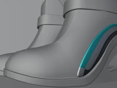 Female Boots Sci-Fi Low-poly 3D model