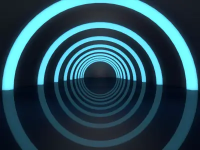 Sci Fi Tunnel Low-poly 3D model 8