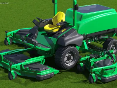  Hydraulic Steering Wide Deck Mower Green Rigged for Maya 
