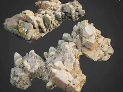 3d scanned rock cliff A2 3D model