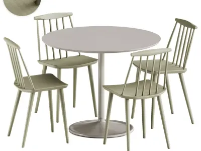 Muuto Soft Cafe Table and Chair J77 by Hay 3D model