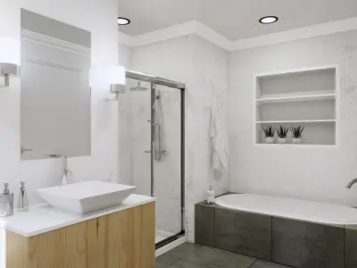 Bathroom Revit Model Scene  Low-poly 3D model